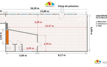 Na prenájom priestor, 87 m², Herlianska ulica, Ružinov, ihneď voľný