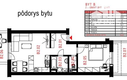 PREDANÉ Štýlový slnečný 2 izb byt v Novostavbe, terasa, balkón