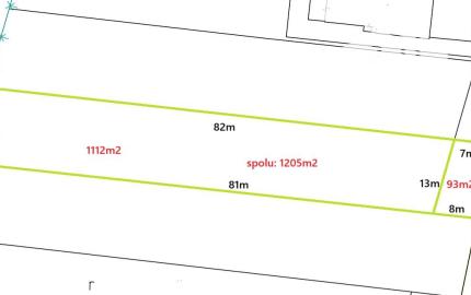 Stavebný pozemok 1205m2, Horná Streda