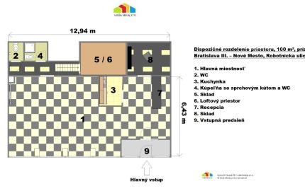 Na prenájom priestor, 100 m², Robotnícka ulica, ihneď voľný