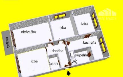 *REZERVOVANÉ* ŠTVORIZBOVÝ BYT 82 M2, PIEŠŤANY, TEPLICKÁ