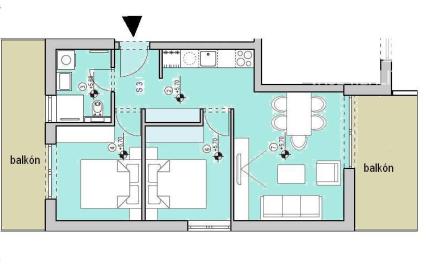 NOVOSTAVBA ! Dvojizbový byt 59 m2 s výhľadom na more ZADAR, Novalja