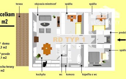 SKVELÁ CENA! NOVOSTAVBA 100 M2 BUNGALOV 4+1 *TYP 1* S POTOKOM, PRAŠNÍK
