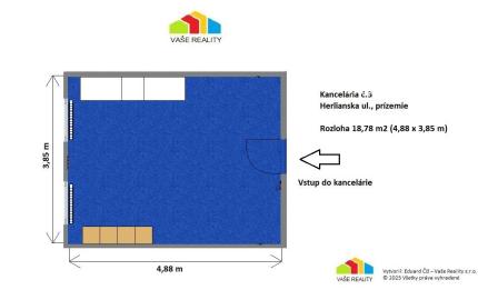 Na prenájom kancelária, 19 m², Herlianska ulica, Ružinov, ihneď voľná