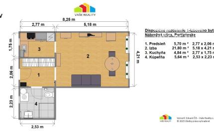 Štýlový 1-izbový byt v novostavbe s parkovacím miestom – Partizánske, 