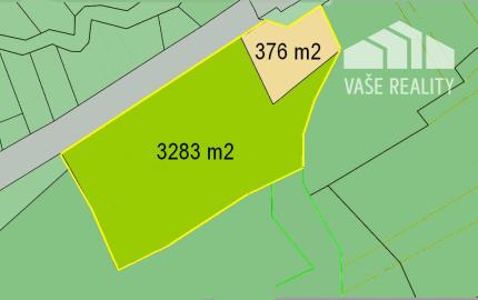 Rozľahlý stavebný pozemok 3660m2 Myjavské kopanice - Krajné