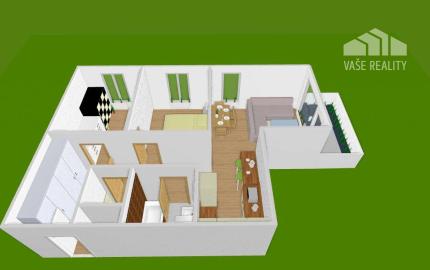 Výnimočný 3-izbový apartmán s balkónom, 71 m², Nový Ružinov