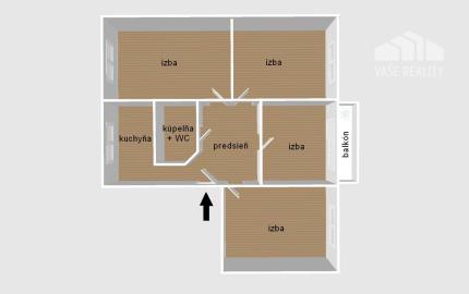 Exkluzívne: Predaj 4 izbový byt Piešťany – Sídlisko Juh, 84 m², balkón, 2. poschodie