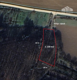 Rekreačný pozemok pri lese 1 139 m2 - možnosť výstavby chatky - Trenčianske Bohuslavice