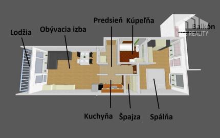 -REZERVOVANÉ-   Luxusný 2-izbový byt + 2 balkóny, 73 m², Hrachová ul. 