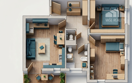 3 IZB BYT 69,29m² + balkón 5 m², novostavba *holobyt* BANKA