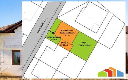 PRIESTRANNÝ RODINNÝ DOM MORAVANY N/V – UZAVRETÁ HRUBÁ STAVBA, GARÁŽ, VŠETKY SIETE