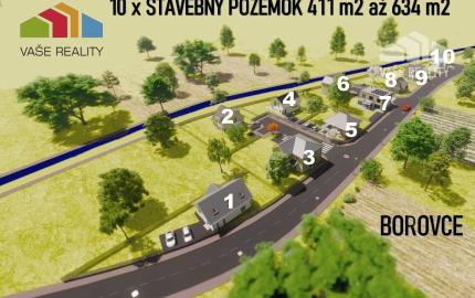 STAVEBNÝ POZEMOK 561 M² BOROVCE *VIDEO* /ELEKTRINA, VODA, KANALIZÁCIA/