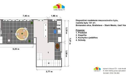 Mezonet v srdci Horského parku, 141 m², priestor, svetlo a nadštandardný pocit domova