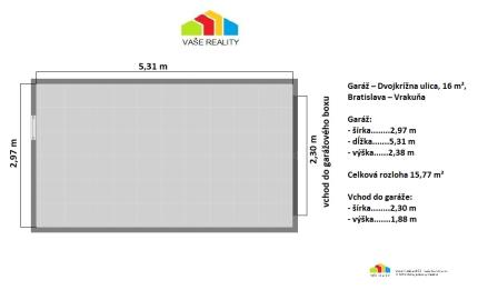 Na prenájom garáž, 16 m², v garážovom dome, Dvojkrížna ul., voľný od 1.7.2026