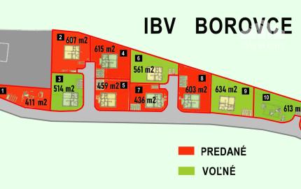 PREDAJ STAVEBNÝ POZEMOK 613 M² BOROVCE /VODA, ELEKTRINA, KANALIZÁCIA/