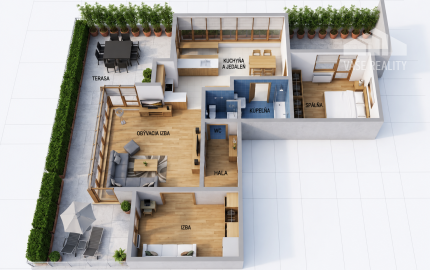 3-izbový byt s veľkou terasou a panoramatickým výhľadom 150 m² – Čapkova ul., Horský park, voľný ihneď