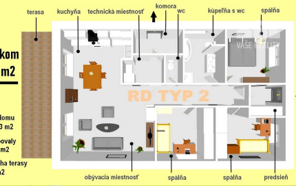 NOVOSTAVBA 119 M2 BUNGALOV 4+1 *TYP 2*, PRAŠNÍK, okr. Piešťany