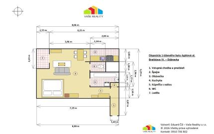 Na prenájom krásny a veľký 1-izbový byt s balkónom, 48 m², Agátová ul. Dúbravka, voľný ihneď