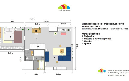Mezonet v srdci Horského parku, 141 m², priestor, svetlo a nadštandardný pocit domova