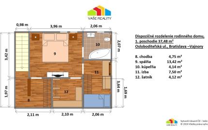 Na predaj výnimočný 3-izbový rodinný dom, 249 m², Vajnory