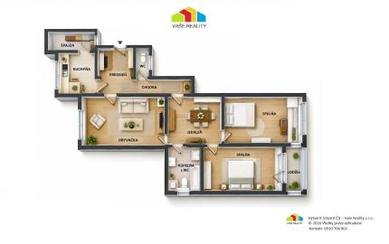 Na prenájom priestranný 3-izbový byt s lodžiou, 101 m², nádherný výhľad na Bratislavu,Zadunajská cesta, Petržalka, od 10/2026
