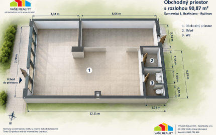 Obchodný priestor na prenájom, 90 m², Šumavská ulica, BA – Ružinov, ihneď voľný + parkovacie miesto