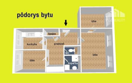 PRENÁJOM 3 IZB BYT 60 M2 PIEŠŤANY, KOMENSKÉHO, KOMPLET REKONŠTRUKCIA