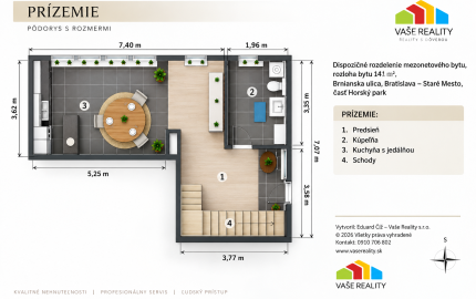 Mezonet v srdci Horského parku, 141 m², priestor, svetlo a nadštandardný pocit domova