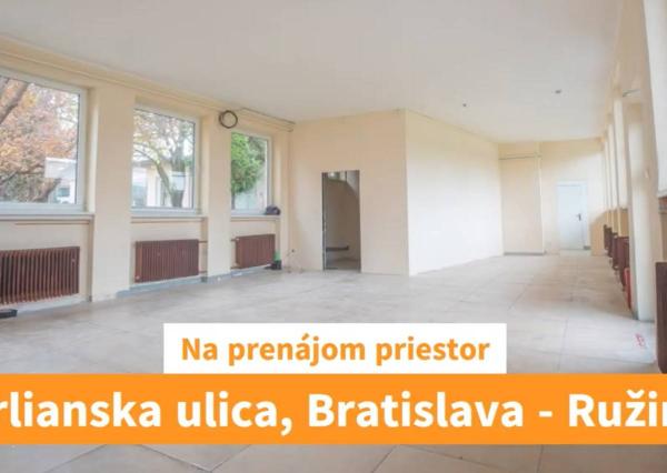 Na prenájom priestor, 87 m², Herlianska ulica, Ružinov, ihneď voľný