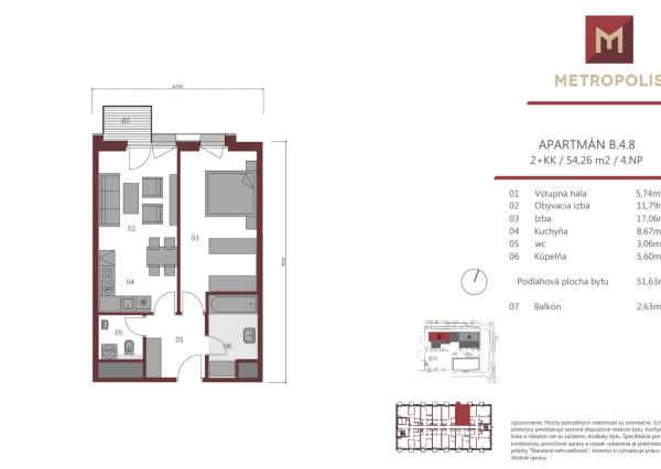 Na predaj krásny 2-izbový apartmán, Metropolis, 54 m², Bottova ulica, 