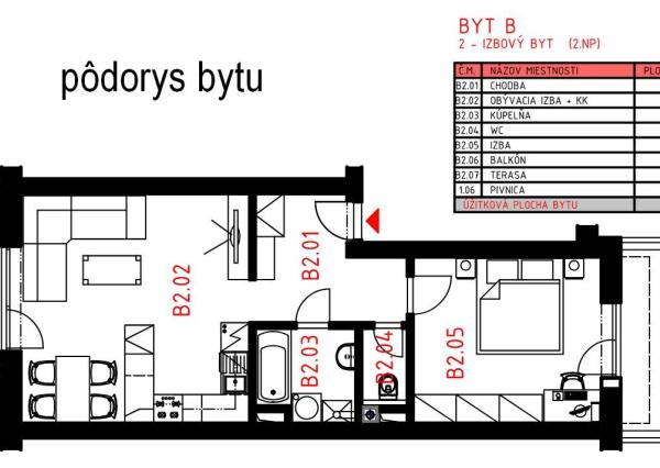 PREDANÉ Štýlový slnečný 2 izb byt v Novostavbe, terasa, balkón