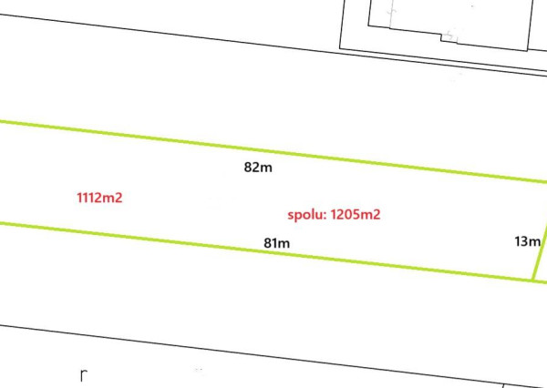 Stavebný pozemok 1205m2, Horná Streda