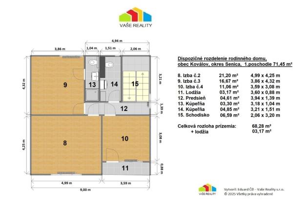 Na predaj 4-izbový rodinný dom 207 m², pozemok 331 m², Koválov, Senica