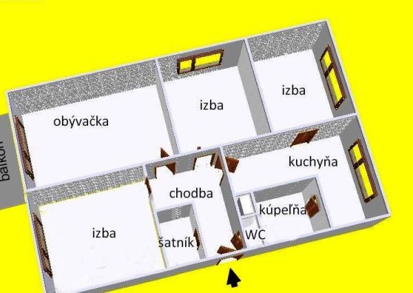 *REZERVOVANÉ* ŠTVORIZBOVÝ BYT 82 M2, PIEŠŤANY, TEPLICKÁ