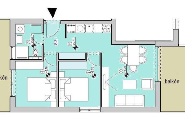 NOVOSTAVBA ! Dvojizbový byt 59 m2 s výhľadom na more ZADAR, Novalja
