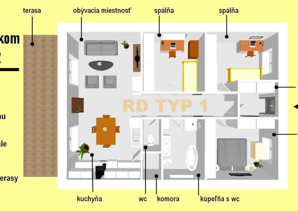 SKVELÁ CENA! NOVOSTAVBA 100 M2 BUNGALOV 4+1 *TYP 1* S POTOKOM, PRAŠNÍK