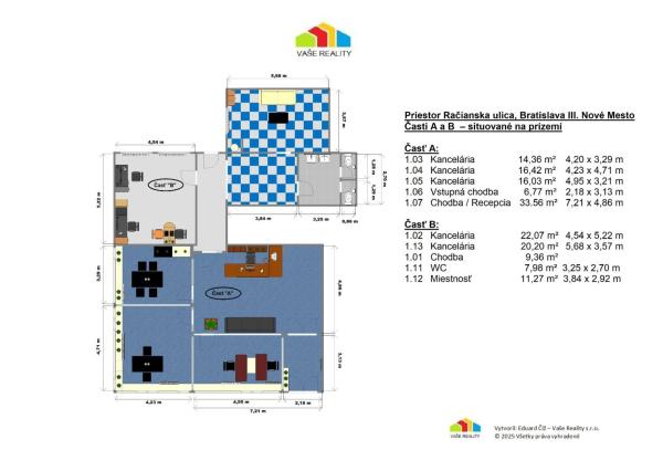 Na prenájom krásne kancelárie, 14 – 156 m², Račianska ul.,ihneď voľné