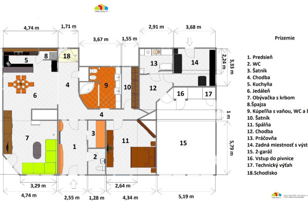 Krásny 7-izbový RD, 328 m² + 1389 m² pozemok, Trebostovo, okres Martin