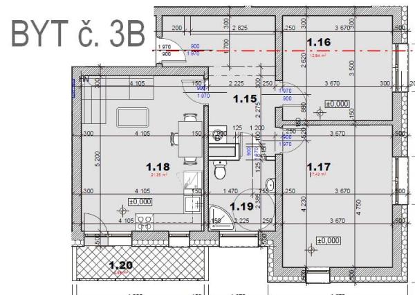 3 IZB BYT 69,29m² + balkón 5 m², novostavba *holobyt* BANKA