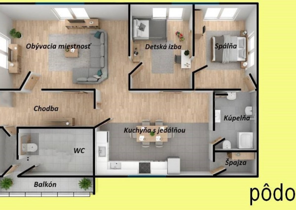 Na predaj tehlový 3-izbový byt s garážou a záhradkou - NMnV