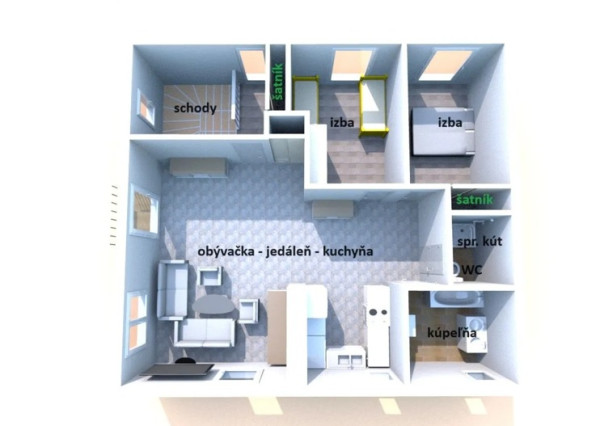 3 izbový byt na prenájom, Melčice