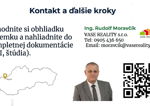 Stavebný pozemok 8900 m2 pre Developera - Myjava Jablonská