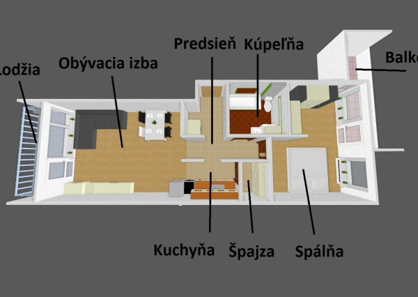 -REZERVOVANÉ-   Luxusný 2-izbový byt + 2 balkóny, 73 m², Hrachová ul. 