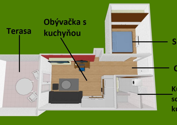 Luxusný 1-izbový byt s terasou, 45 m², Ružinov (Hrachová)