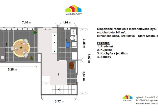 Mezonet v srdci Horského parku, 141 m², priestor, svetlo a nadštandardný pocit domova