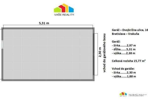 Na prenájom garáž, 16 m², v garážovom dome, Dvojkrížna ul., voľný od 1.7.2026