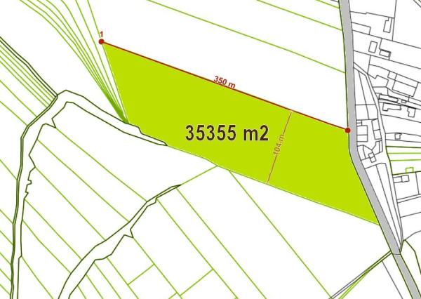 Pozemok 35 355 m² vhodný na chov koní či hospodárstvo – Prašník