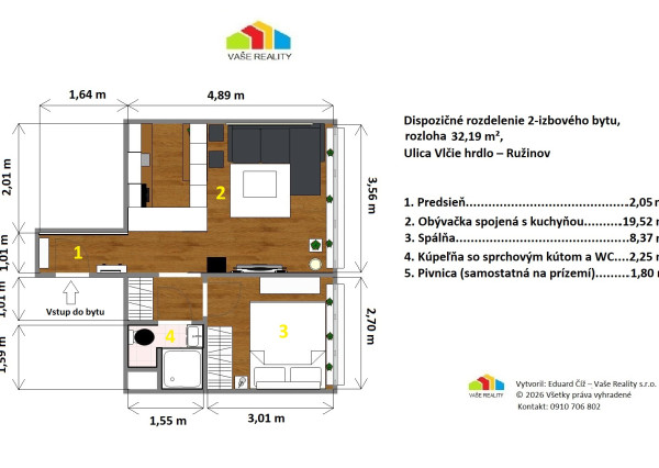 Na predaj elegantný a moderný 2-izbový byt po kompletnej rekonštrukcii + parkovacie státie, Vlčie Hrdlo, Ružinov