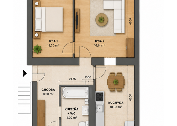 Predám 2 izbový byt Nová Dubnica, Centrum
